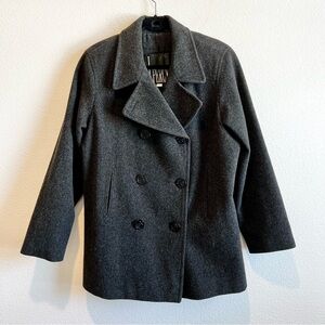 Vintage J.Percy Women’s Wool Blend Peacoat Size 10 Charcoal Gray Double Breasted